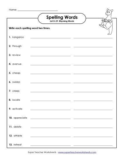 Worksheets - Write Twice (D-29)