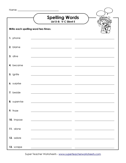 Worksheets - Write Twice (D-8) Worksheets - Write Twice (D-8)