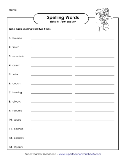 Worksheets - Write Twice (D-9) Worksheets - Write Twice (D-9)