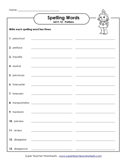 Printable Worksheets - Write Twice (E-12)