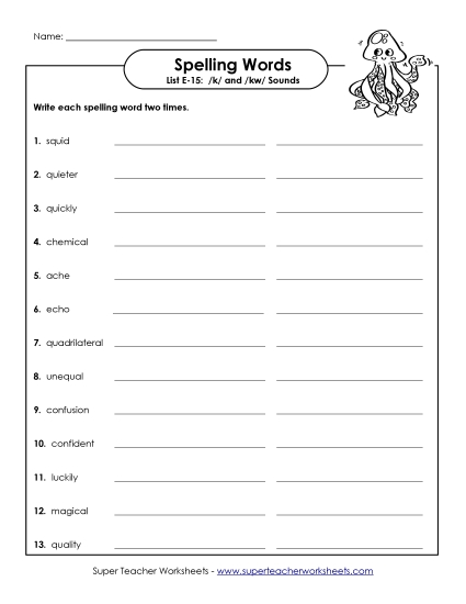 Printable Worksheets - Write Twice (E-15)