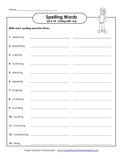 Printable Worksheets - Write Twice (E-18)