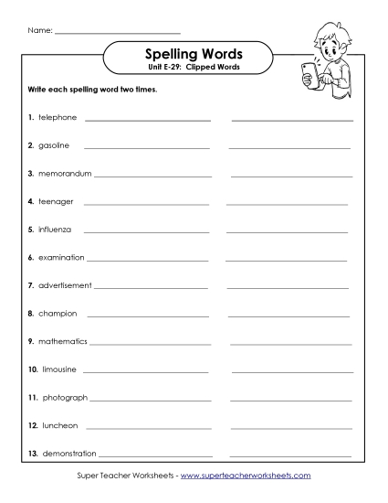 Printable Worksheets - Write Twice (E-29)