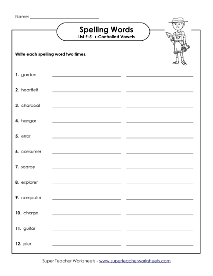 Printable Worksheets - Write Twice (E-5)