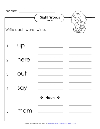 Worksheets - Write Twice (Unit 10)