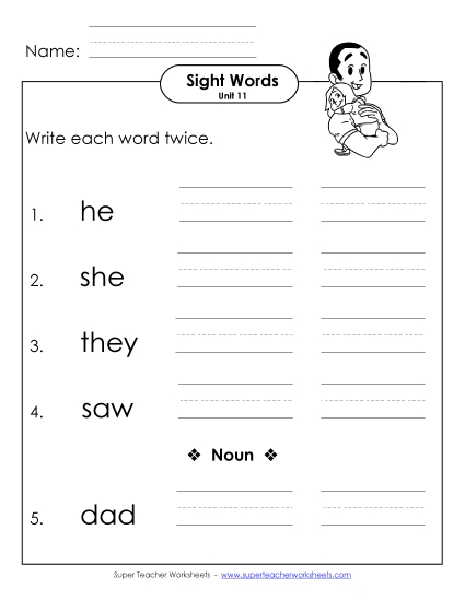 Worksheets - Write Twice (Unit 11)