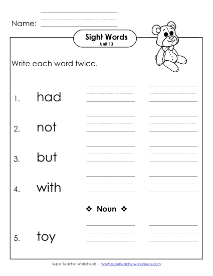 Worksheets - Write Twice (Unit 13) Worksheets - Write Twice (Unit 13)