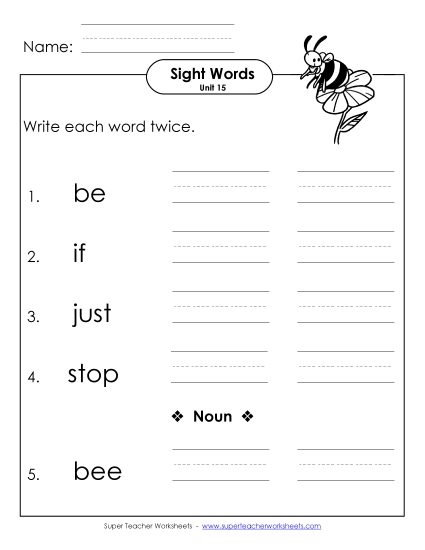 Worksheets - Write Twice (Unit 15)