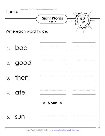 Worksheets - Write Twice (Unit 17) Worksheets - Write Twice (Unit 17)