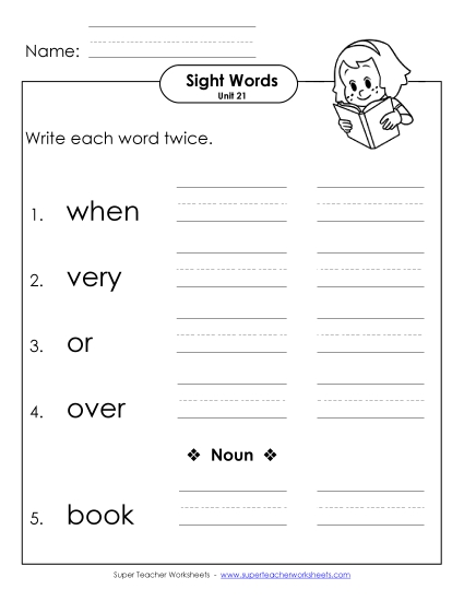 Worksheets - Write Twice (Unit 21)