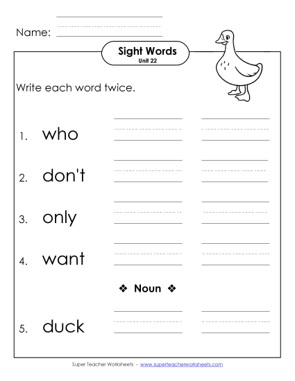 Worksheets - Write Twice (Unit 22) Worksheets - Write Twice (Unit 22)