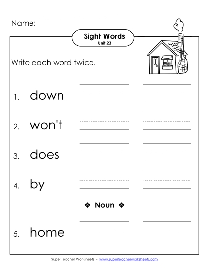 Worksheets - Write Twice (Unit 23) Worksheets - Write Twice (Unit 23)