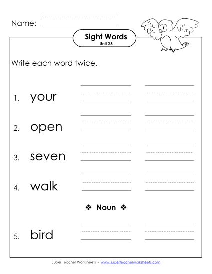Worksheets - Write Twice (Unit 26) Worksheets - Write Twice (Unit 26)
