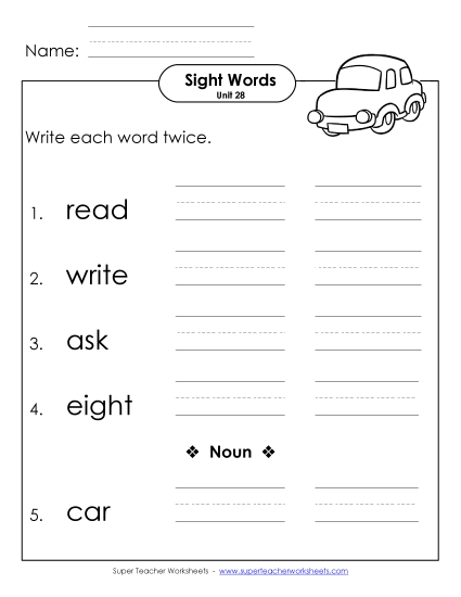 Worksheets - Write Twice (Unit 28) Worksheets - Write Twice (Unit 28)