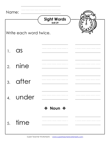 Worksheets - Write Twice (Unit 29) Worksheets - Write Twice (Unit 29)