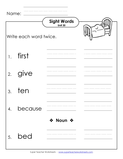 Worksheets - Write Twice (Unit 30) Worksheets - Write Twice (Unit 30)