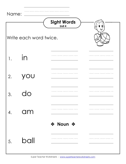 Worksheets - Write Twice (Unit 4)