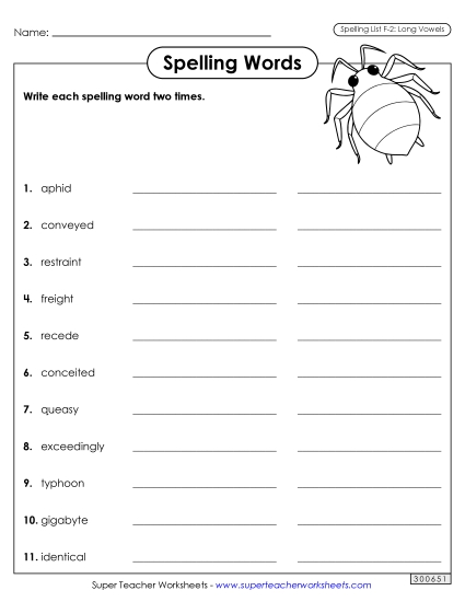 Worksheets and Puzzles - Write Words Twice (F-2) 