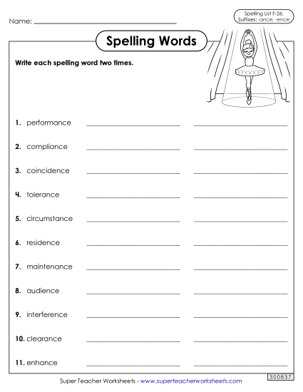 Worksheets and Puzzles - Write Words Twice (F-26)
