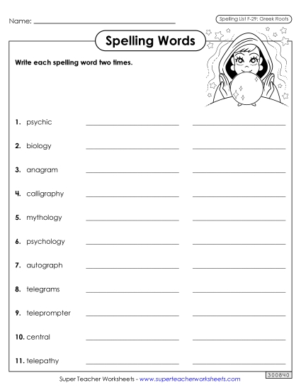 Worksheets and Puzzles - Write Words Twice (F-29)