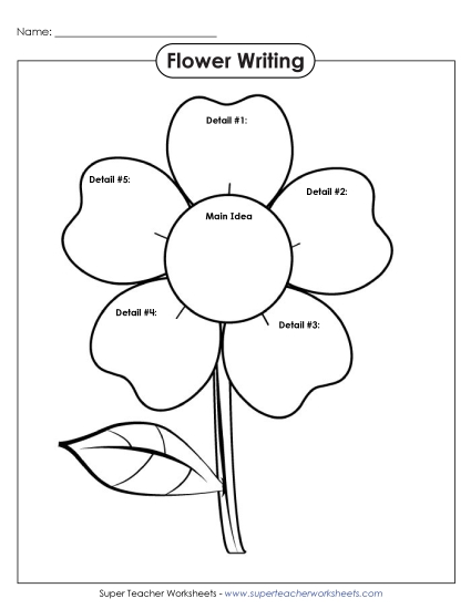 Writing a Paragraph - Writing a Paragraph - Flower (no lines)