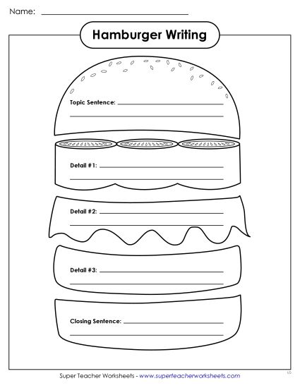 Concept Wheels - Writing a Paragraph - Hamburger (with lines) Concept Wheels - Writing a Paragraph - Hamburger (with lines)