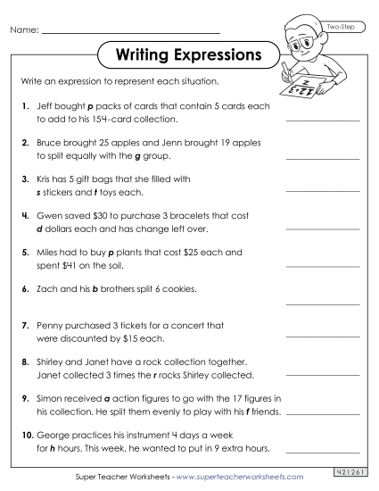 Level: Advanced (2-Step w/ Parenthesis) - Writing Expressions (Two Steps)