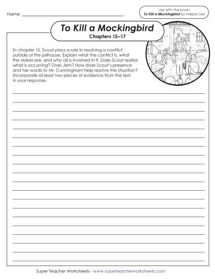 Chapters 15–17 - Writing Prompt: Conflict Outside the Jailhouse (Printable PDF Worksheet)