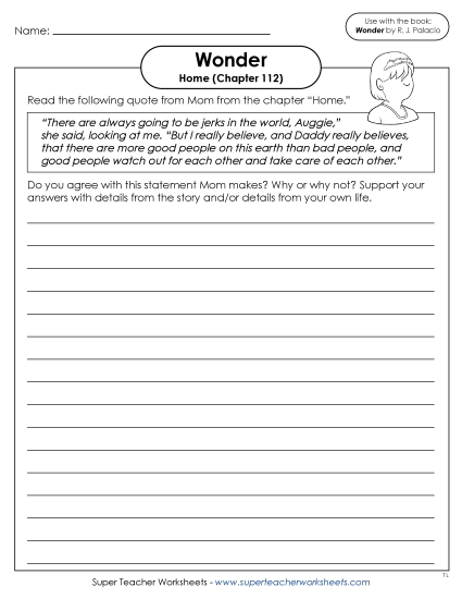 Part 8 - August  - Writing Prompt (Home) (Printable PDF Worksheet)