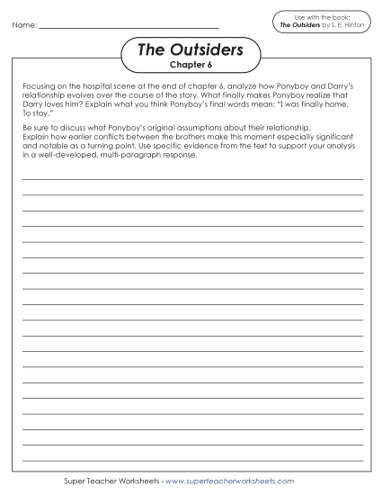 Chapters 5–6 - Writing Prompt: Hospital Scene (Printable PDF Worksheet)