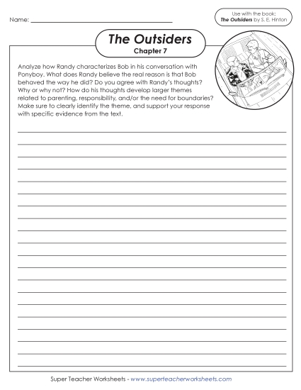 Chapters 7–8 - Writing Prompt: Randy's Characterization of Bob (Printable PDF Worksheet)