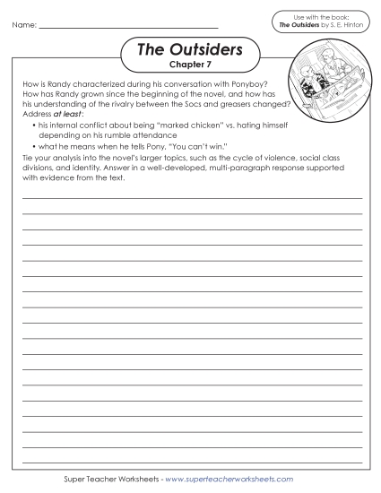 Chapters 7–8 - Writing Prompt: Randy's Characterization (Printable PDF Worksheet)