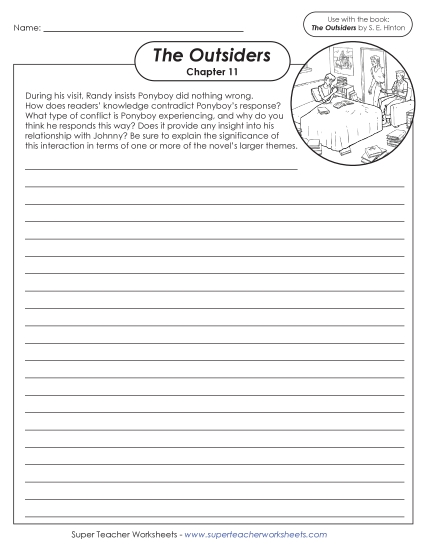 Chapters 11–12 - Writing Prompt:  Randy's Visit (Printable PDF Worksheet)