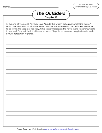 Chapters 11–12 - Writing Prompt:   