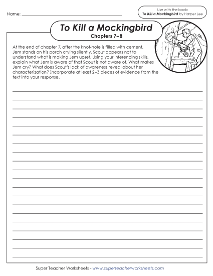 Chapters 7–8 - Writing Prompt: The Knot-Hole (Printable PDF Worksheet)