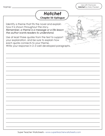 Chapter 18–Epilogue  - Writing Prompt: Theme (Printable PDF Worksheet)
