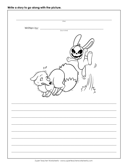 Halloween Writing Worksheets - Writing - Pumpkin Dog