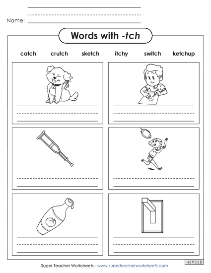 Worksheets - Writing -tch Words