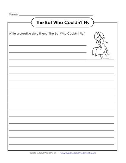 Halloween Writing Worksheets - Writing - The Bat That Could Not Fly