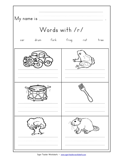 Worksheets - Writing Words with R r Worksheets - Writing Words with R r