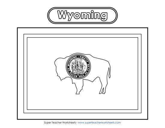 Flags & Seals - Wyoming Flag Coloring Page Flags & Seals - Wyoming Flag Coloring Page