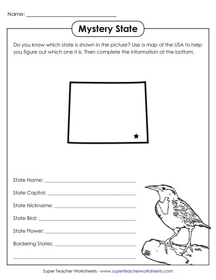 Sample Worksheet Images - Wyoming - Mystery State Sample Worksheet Images - Wyoming - Mystery State