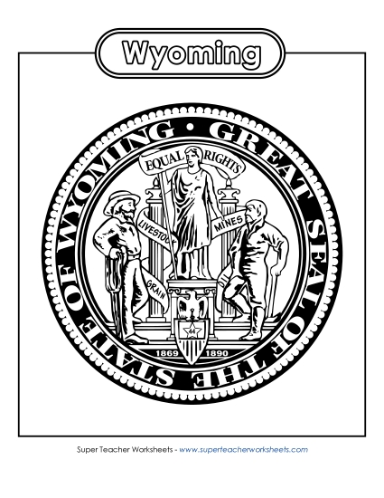 Flags & Seals - Wyoming State Seal (Black & White)