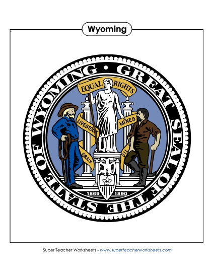 Flags & Seals - Wyoming State Seal (Full-Color Version)