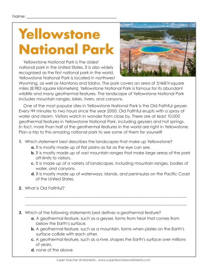 Non-Fiction - Yellowstone National Park Non-Fiction - Yellowstone National Park