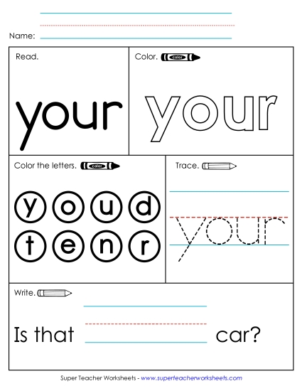 Individual Sight Words - Your (Sight Word) Individual Sight Words - Your (Sight Word)