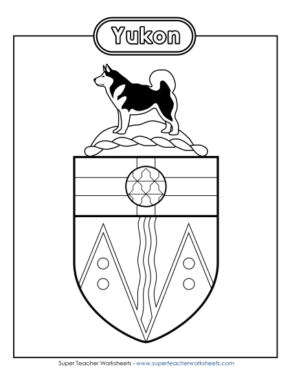 Flag and Coat of Arms - Yukon Coat of Arms (Black & White)