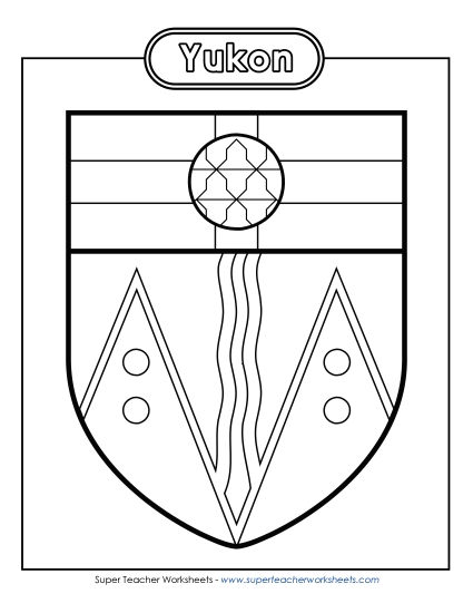 Flag and Coat of Arms - Yukon Escutcheon (Black & White)