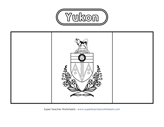 Flag and Coat of Arms - Yukon Flag (Black & White)