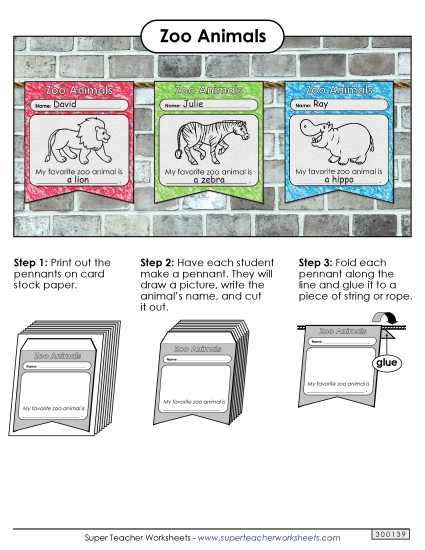 Zoo Activities - Zoo Animal Pennant